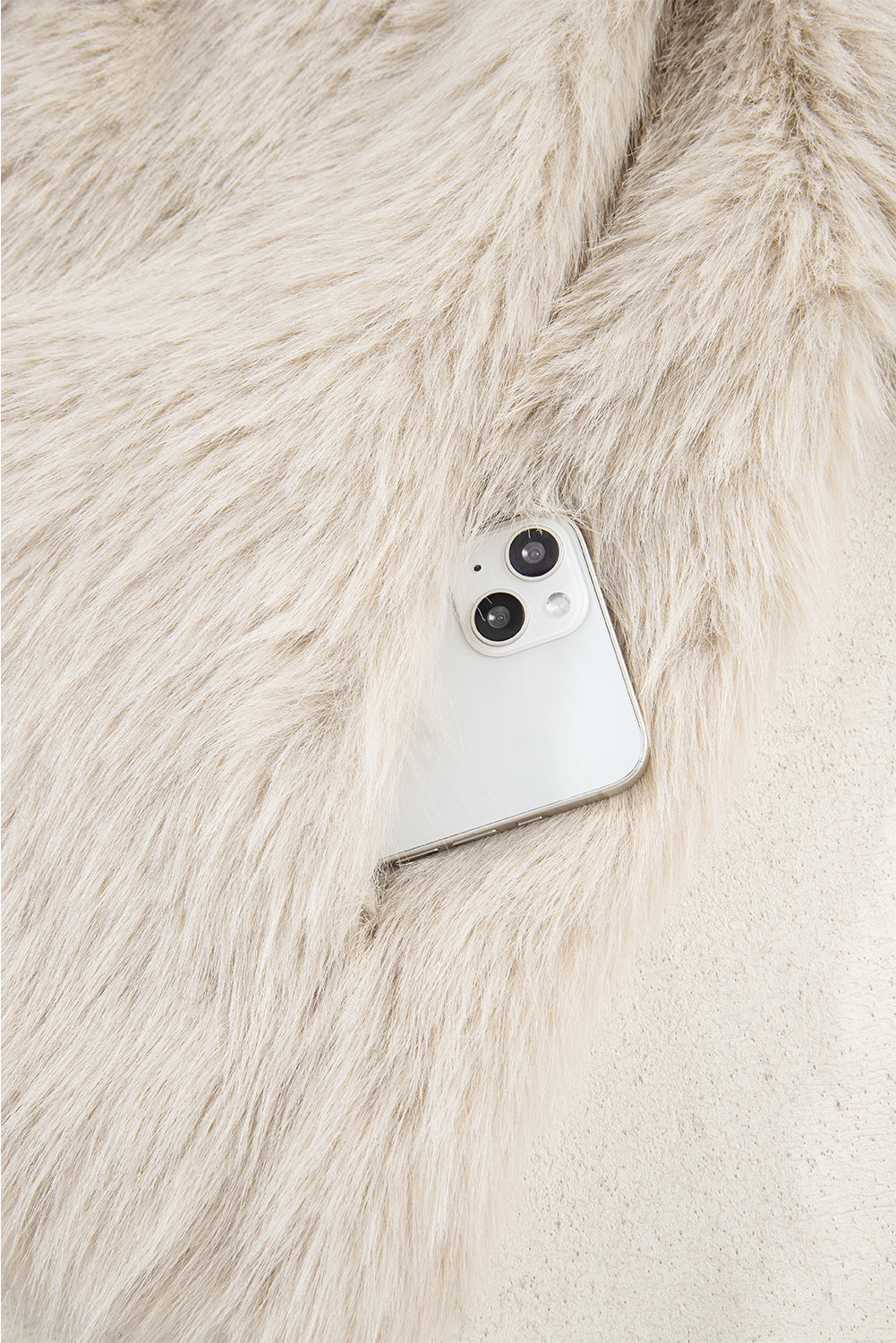 Manteau en fausse fourrure épaisse à manches longues